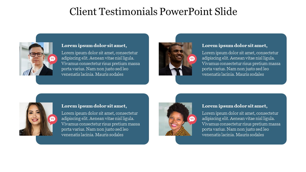 Client Testimonials PowerPoint Slide